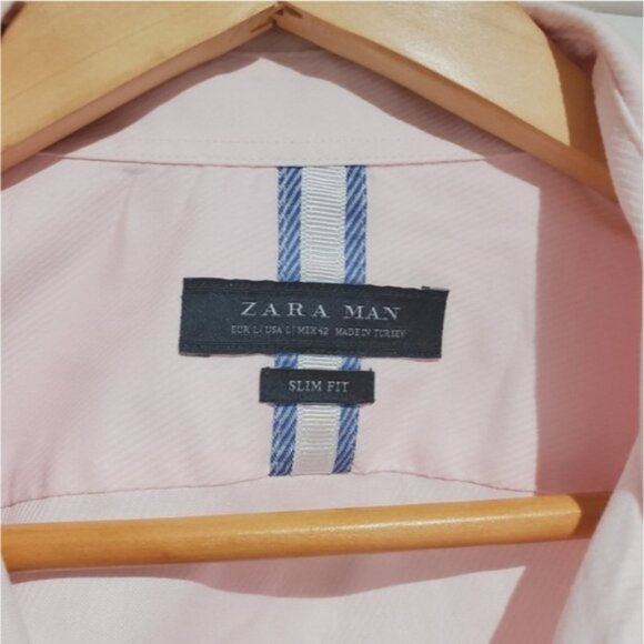 Zara Man Pale Pink Dress Shirt- L (Slim Fit) - Picture 13 of 16
